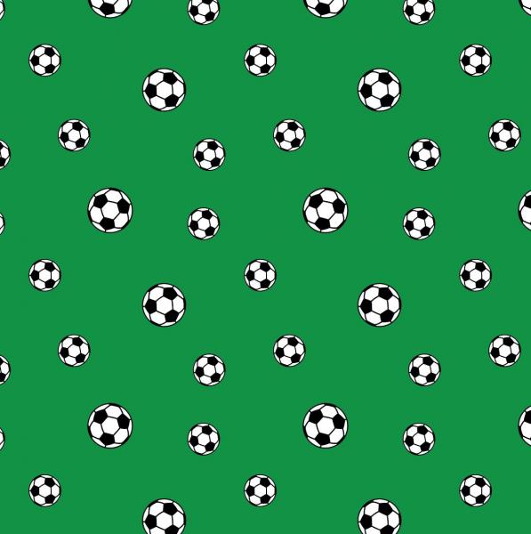 Baumwolle bedruckt Fußball auf Grün